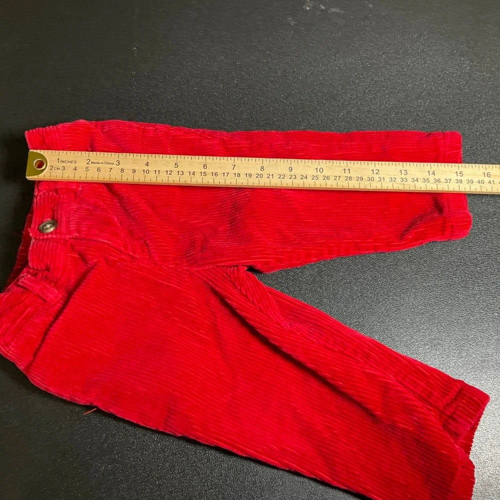 Ralph Lauren‎ Corduroy Pants Baby Toddler Red Size 12M Elastic Waist Pockets